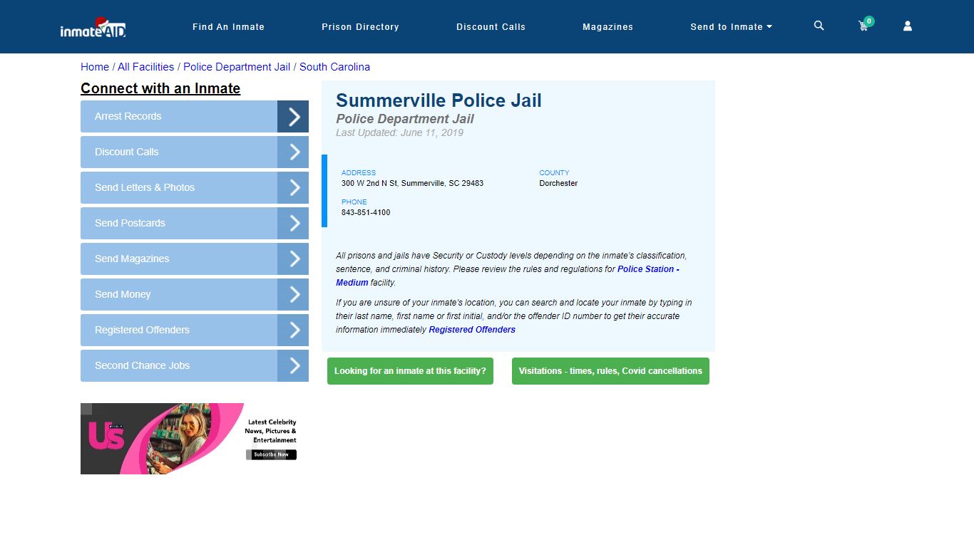 Summerville Police Jail & Inmate Search - Summerville, SC