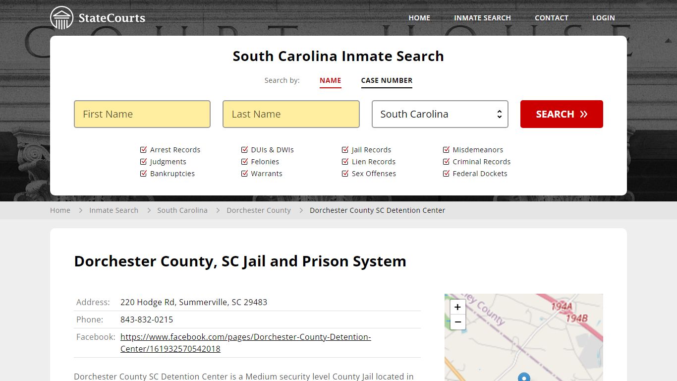 Dorchester County SC Detention Center Inmate Records Search, South ...